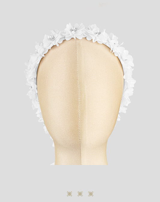 Corona de flores blanco 04-505