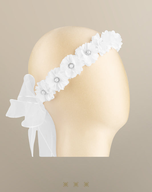 Corona de flores blanco 04-505