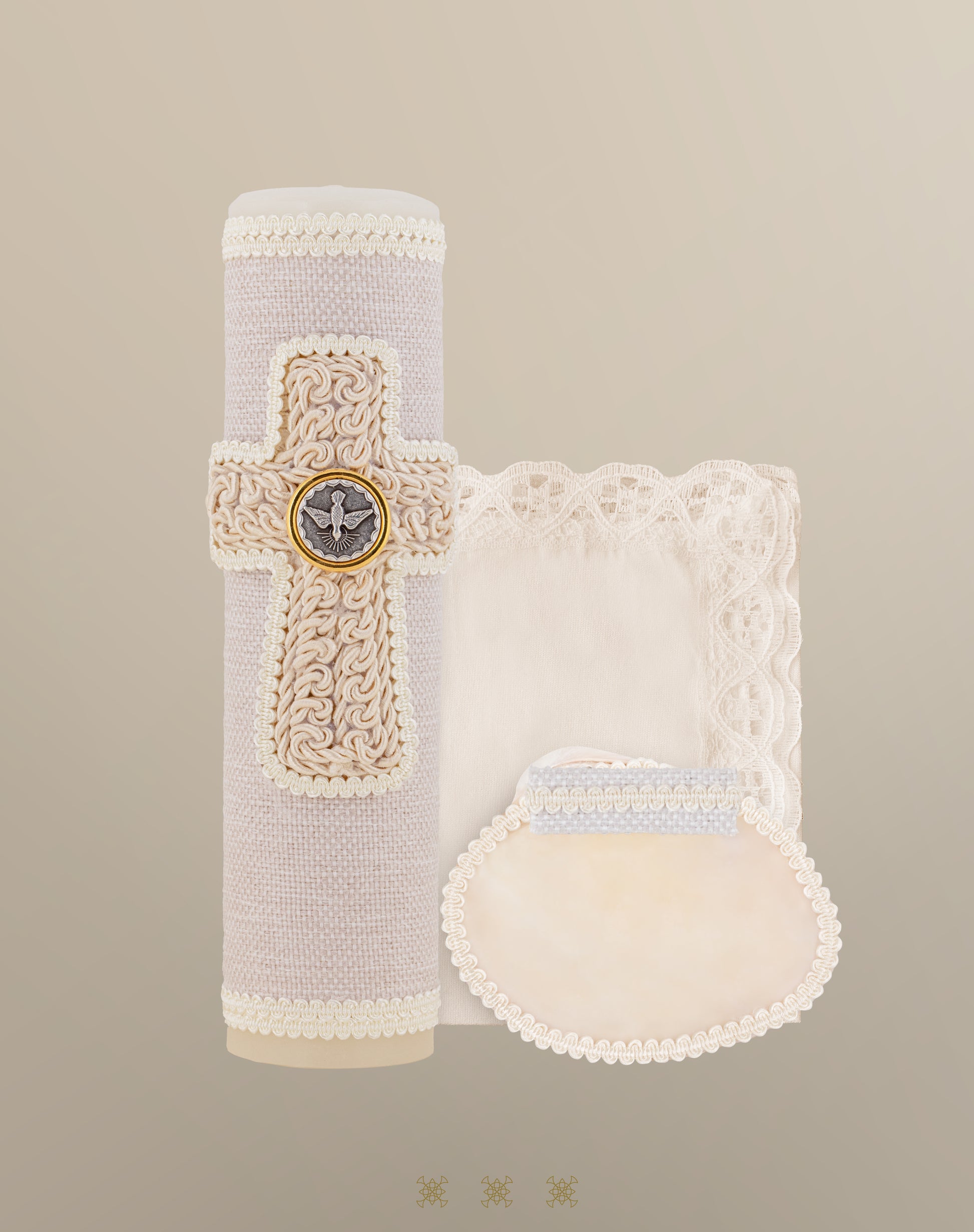 Set de vela bautizo hueso 04-507