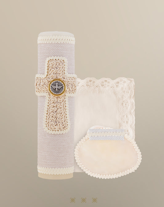 Set de vela bautizo hueso 04-507