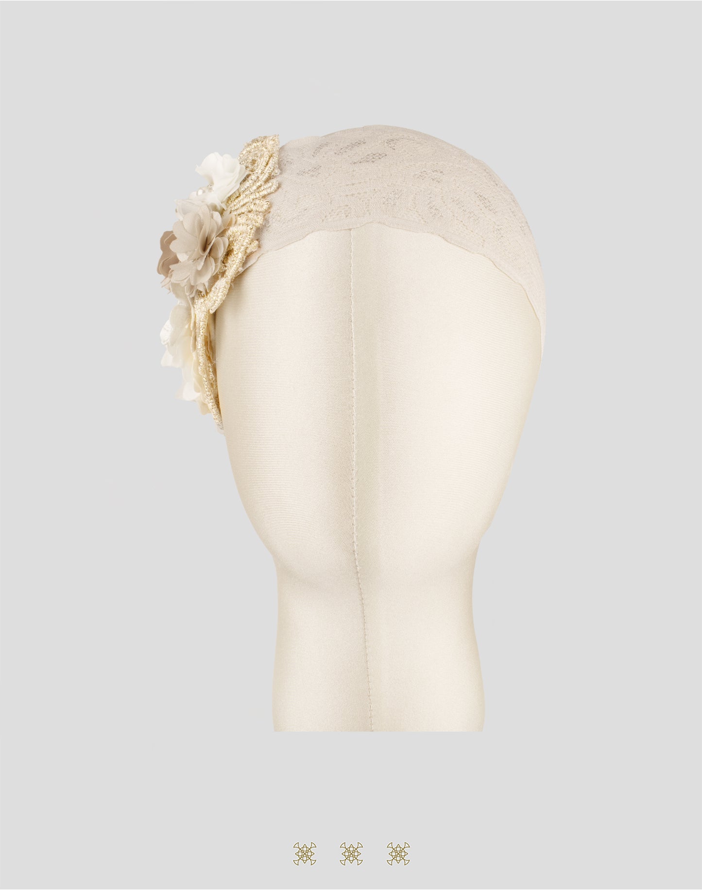 Tiara para bebé beige rosa 04-517