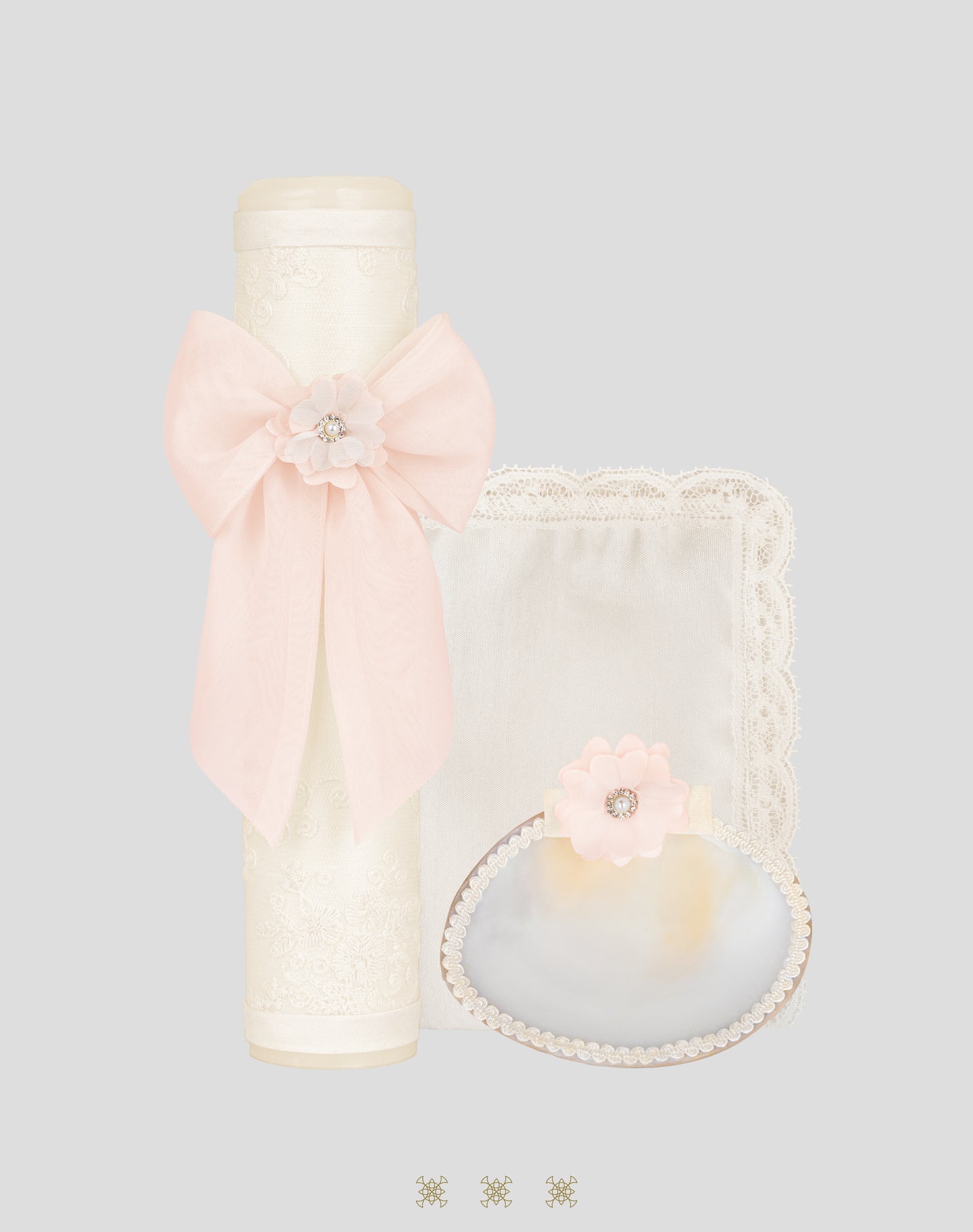 Set Bautizo hueso / rosa 04-527