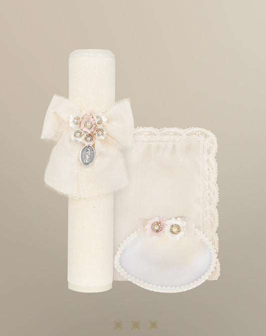 Set de vela bautizo Hueso 04-546