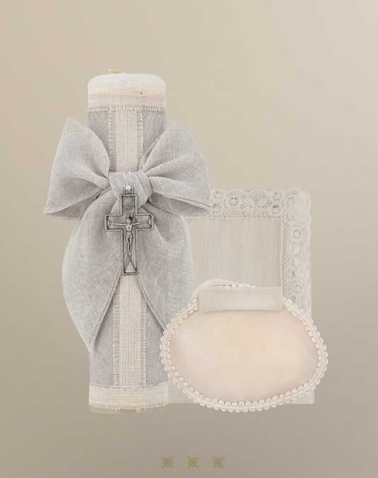 Set de vela bautizo beige 04-564