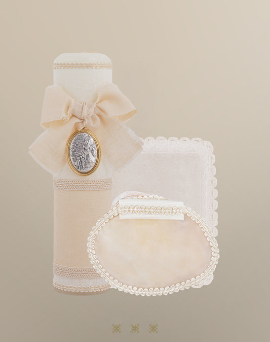 Set de vela bautizo hueso 04-567