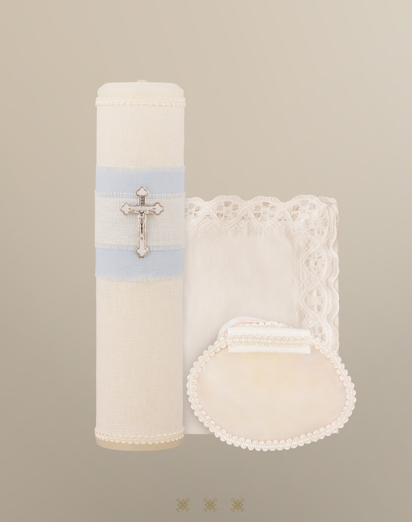 Set de vela bautizo hueso 04-568