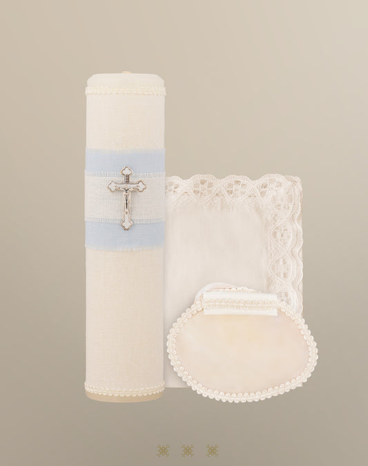 Set de vela bautizo hueso 04-568