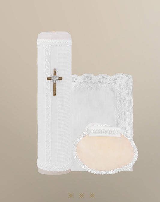 Set de vela bautizo blanco 04-570