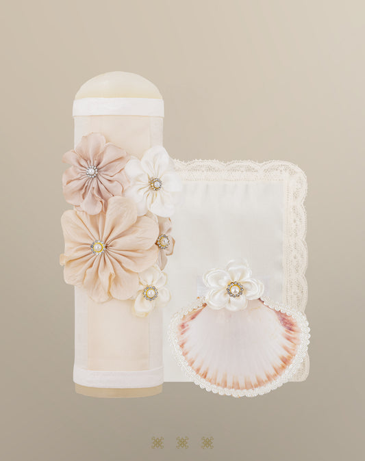 Set de vela bautizo hueso 04-571