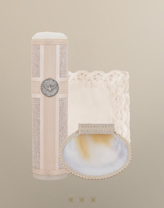 Set de vela bautizo beige 04-610