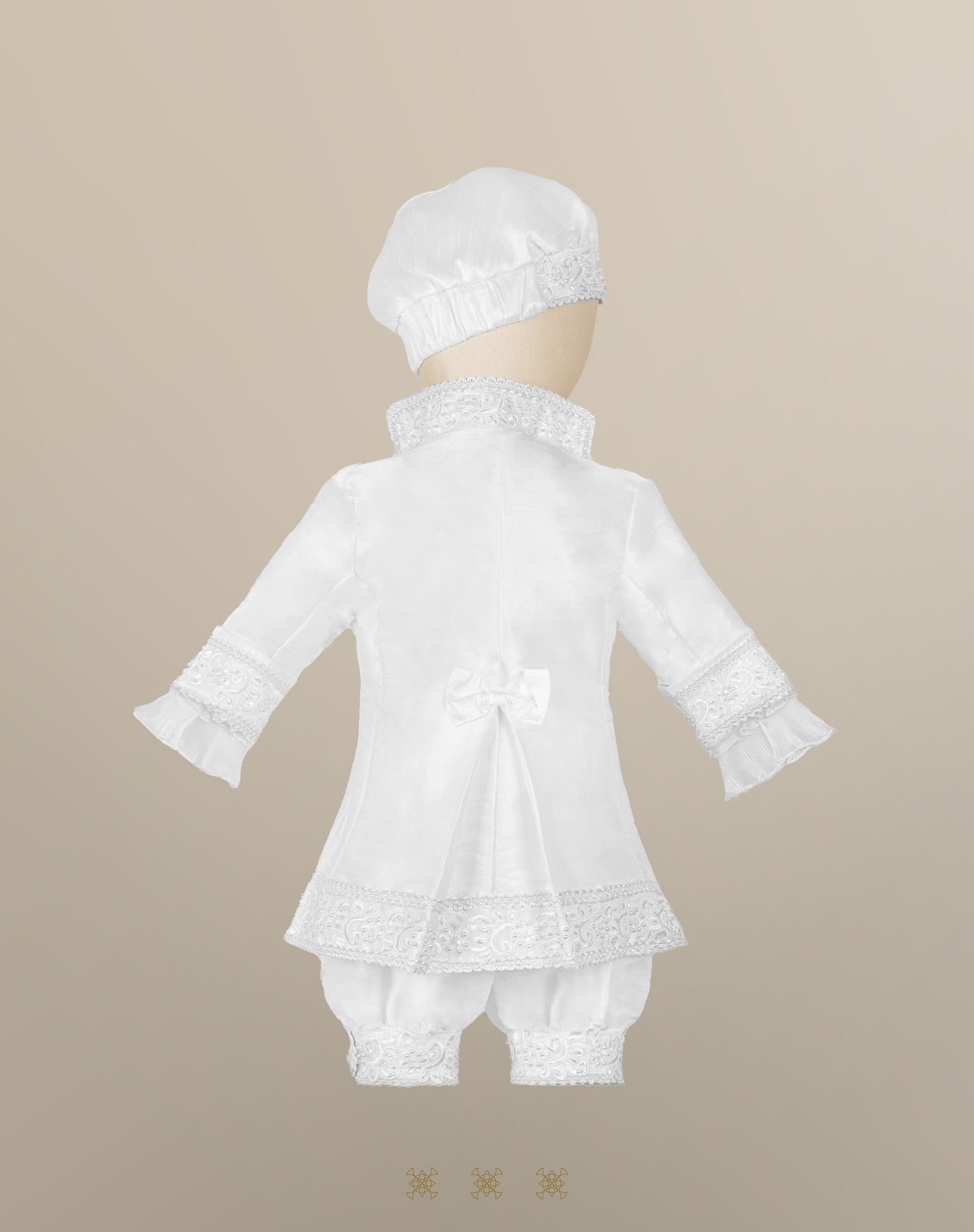 Ropón  de bautizo estilo príncipe Blanco 05-016