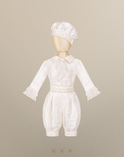 Ropón  de bautizo estilo príncipe Hueso 05-016