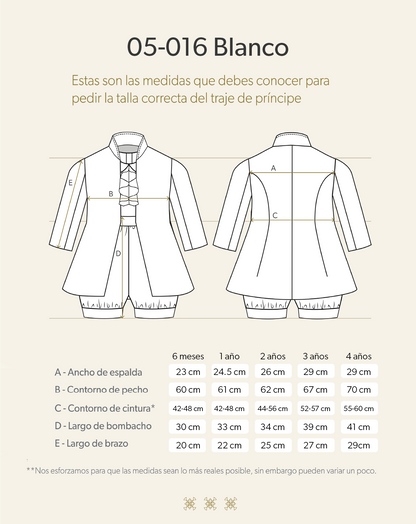 Traje de Príncipe Blanco 05-016