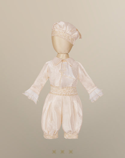 Ropón  de bautizo estilo príncipe Beige 05-016