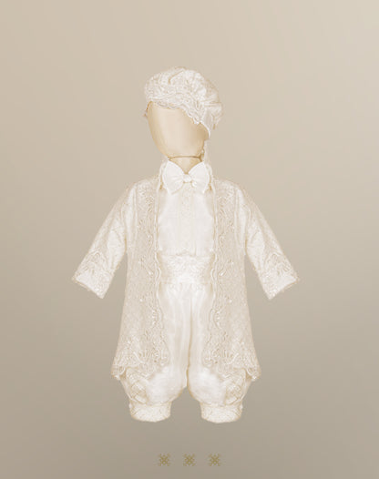 Ropón  de bautizo estilo príncipe Hueso 05-044