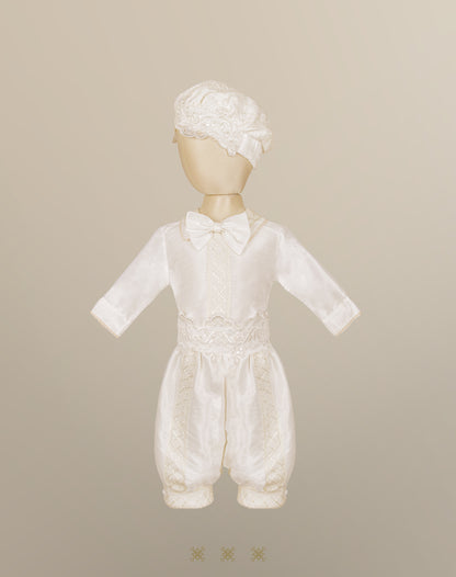 Ropón  de bautizo estilo príncipe Hueso 05-044