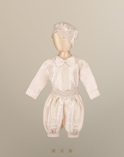 Ropón  de bautizo estilo príncipe Beige 05-044