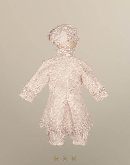 Ropón  de bautizo estilo príncipe Beige 05-044