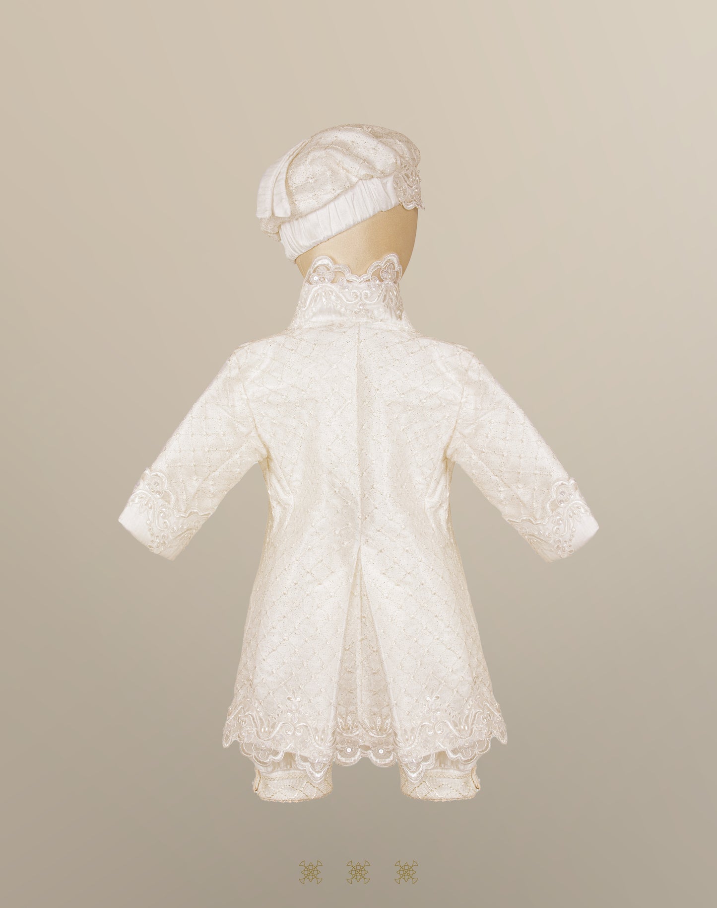 Ropón  de bautizo estilo príncipe Hueso 05-044