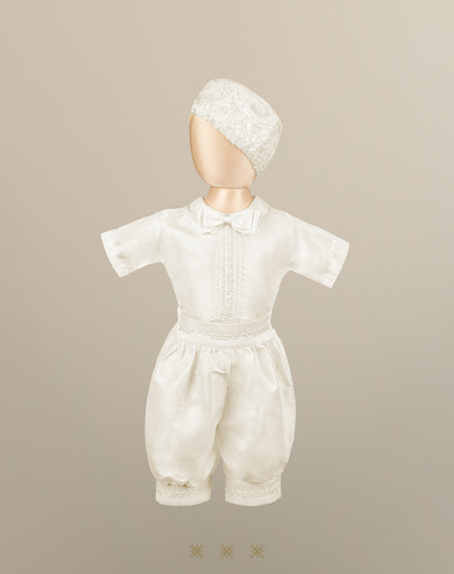 Ropón  de bautizo estilo príncipe Hueso 05-045