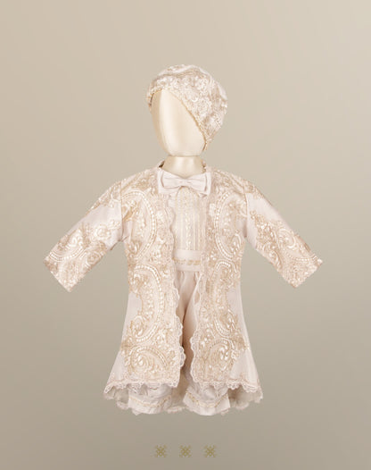 Ropón  de bautizo estilo príncipe Beige 05-045