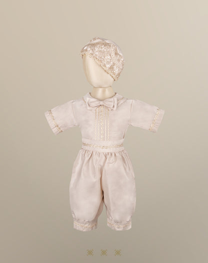 Ropón  de bautizo estilo príncipe Beige 05-045