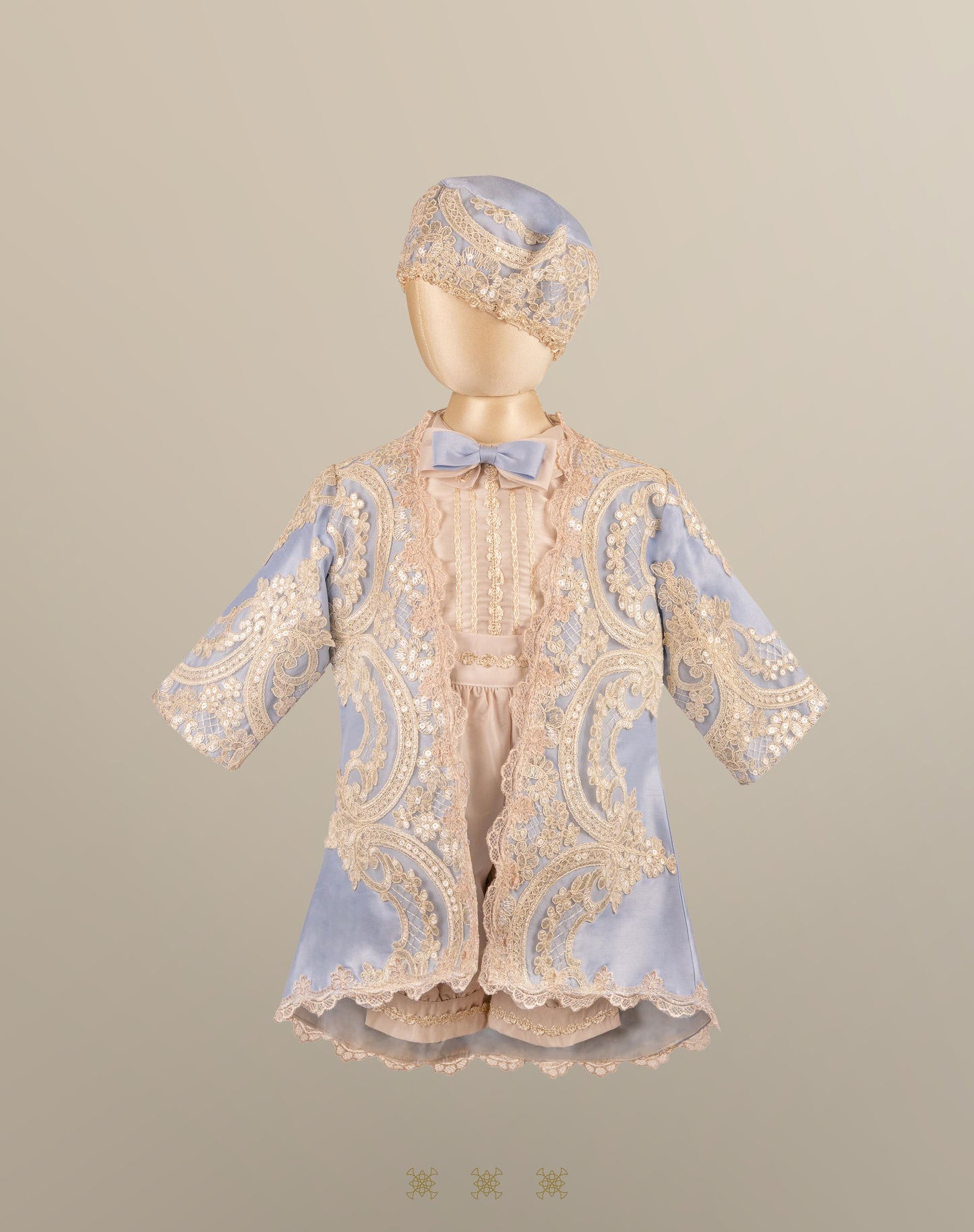 Kit ropón azul con beige 05-045