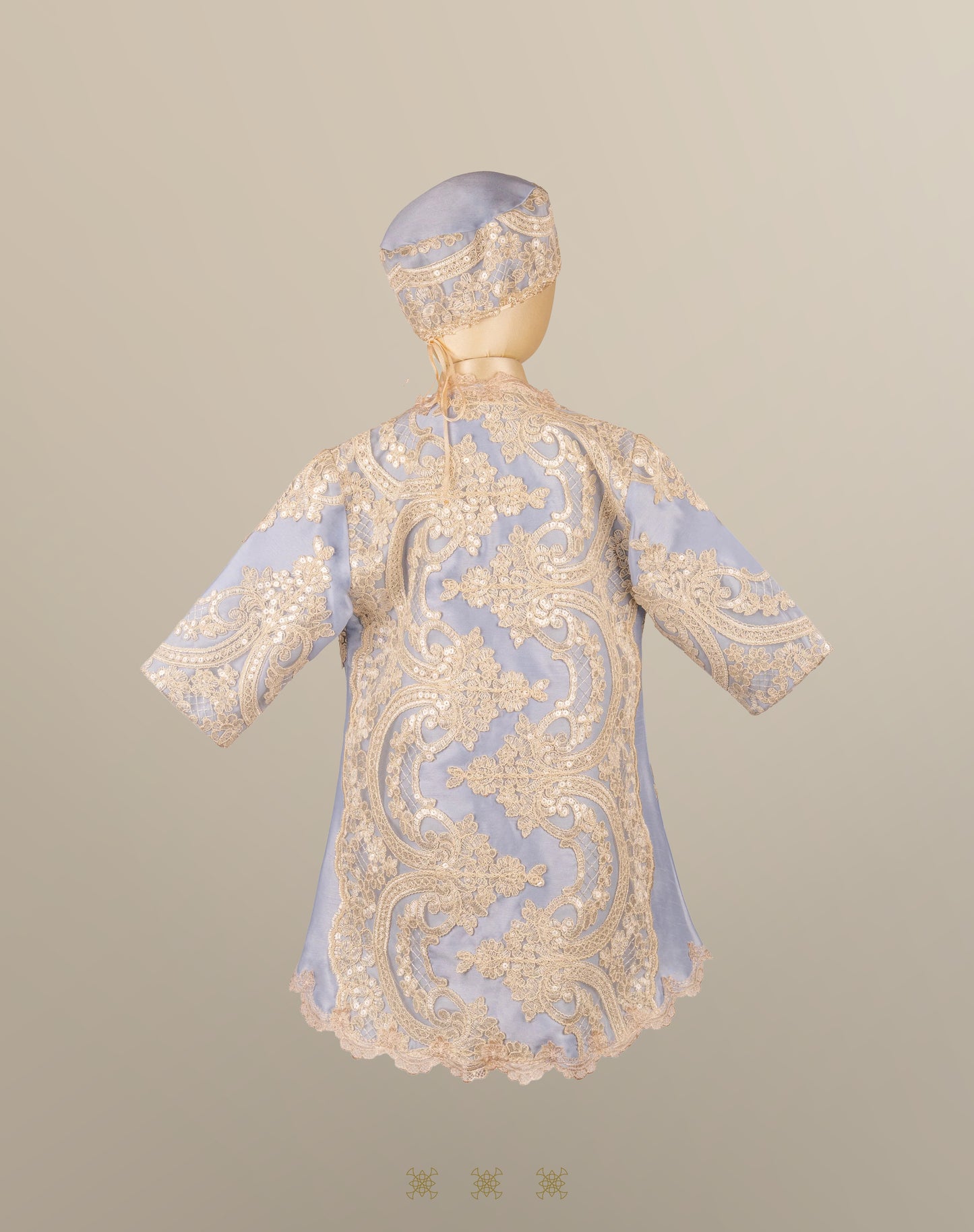 Kit ropón azul con beige 05-045