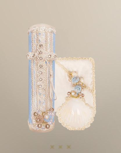 Kit ropón azul con beige 05-045