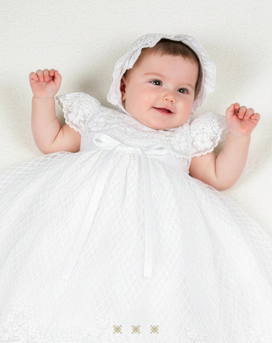 Ropón de bautizo de niña blanco 08-107