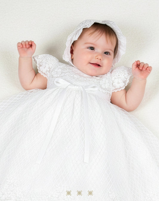 Ropón de bautizo de niña blanco 08-107