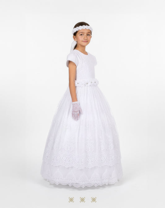 Vestido de Primera comunión blanco 08-127