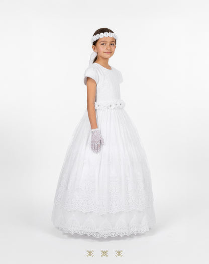 Vestido de Primera comunión blanco 08-127