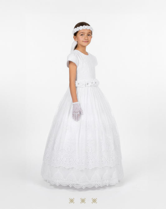 Vestido de Primera comunión blanco 08-127