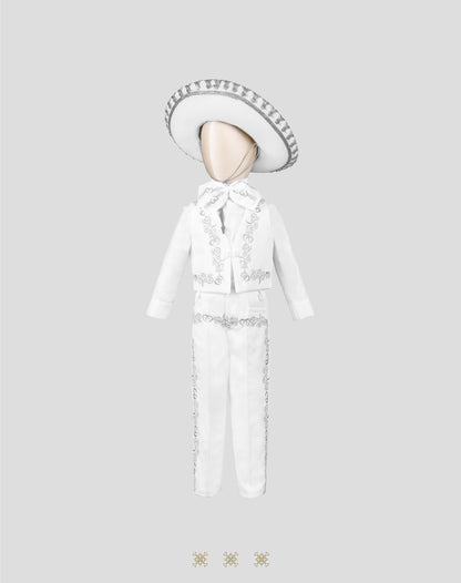 Traje de Charro plata 10-037