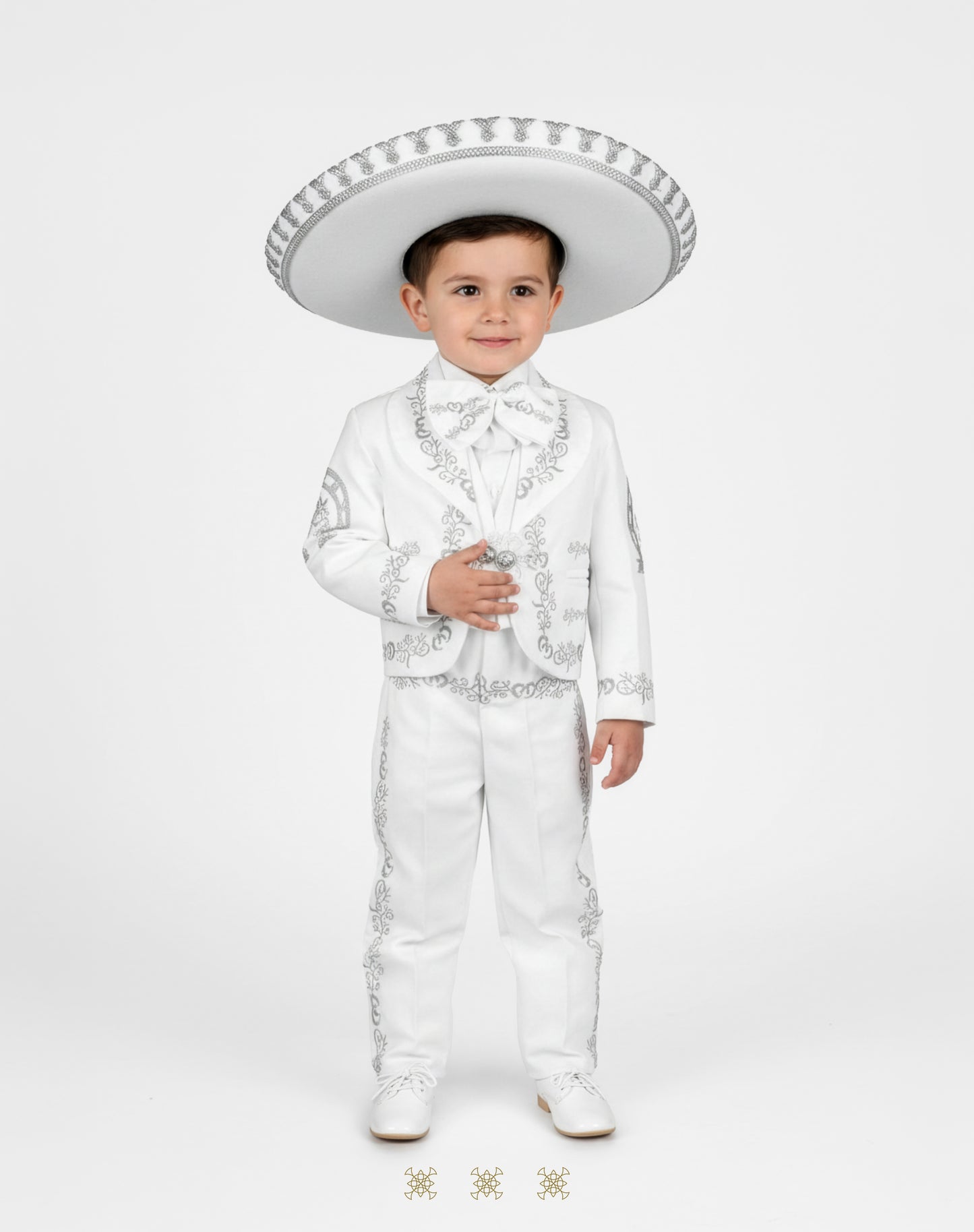 Traje de charro de bautizo plata 10-037