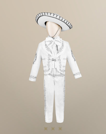 Traje de charro de bautizo plata 10-037