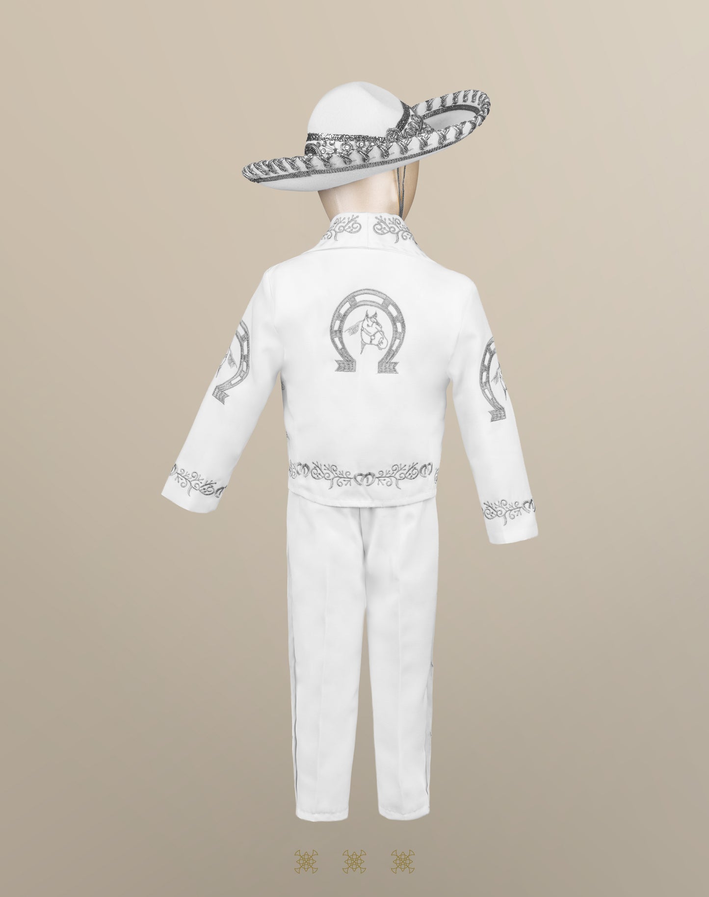 Traje de charro de bautizo plata 10-037