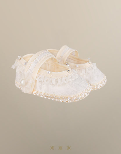 Zapato Infantil hueso tela 13-043
