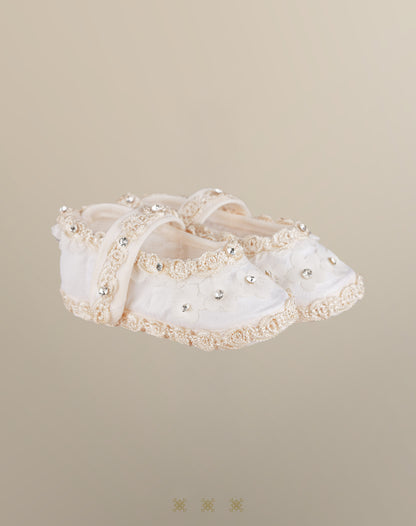 Zapato Infantil hueso tela 13-046