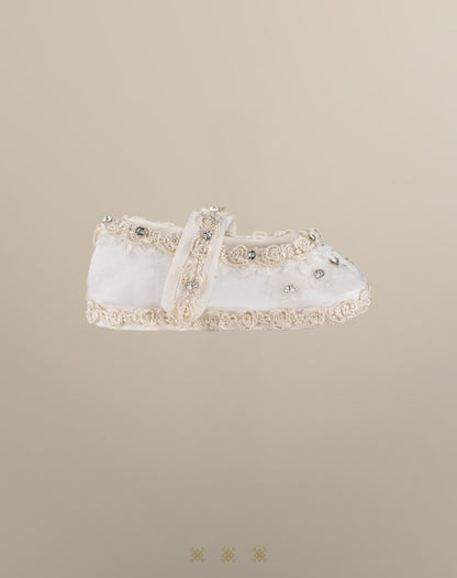 Zapato Infantil hueso tela 13-046
