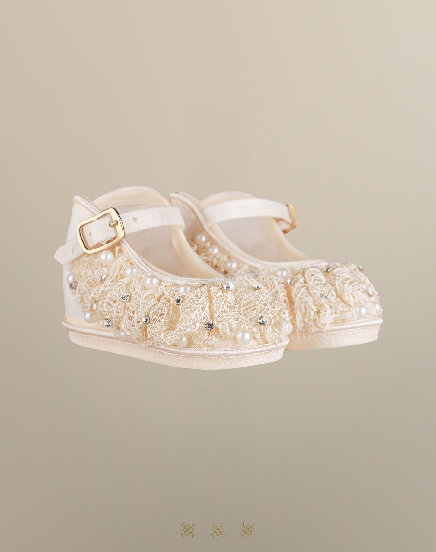 Zapato Infantil hueso tela 13-052