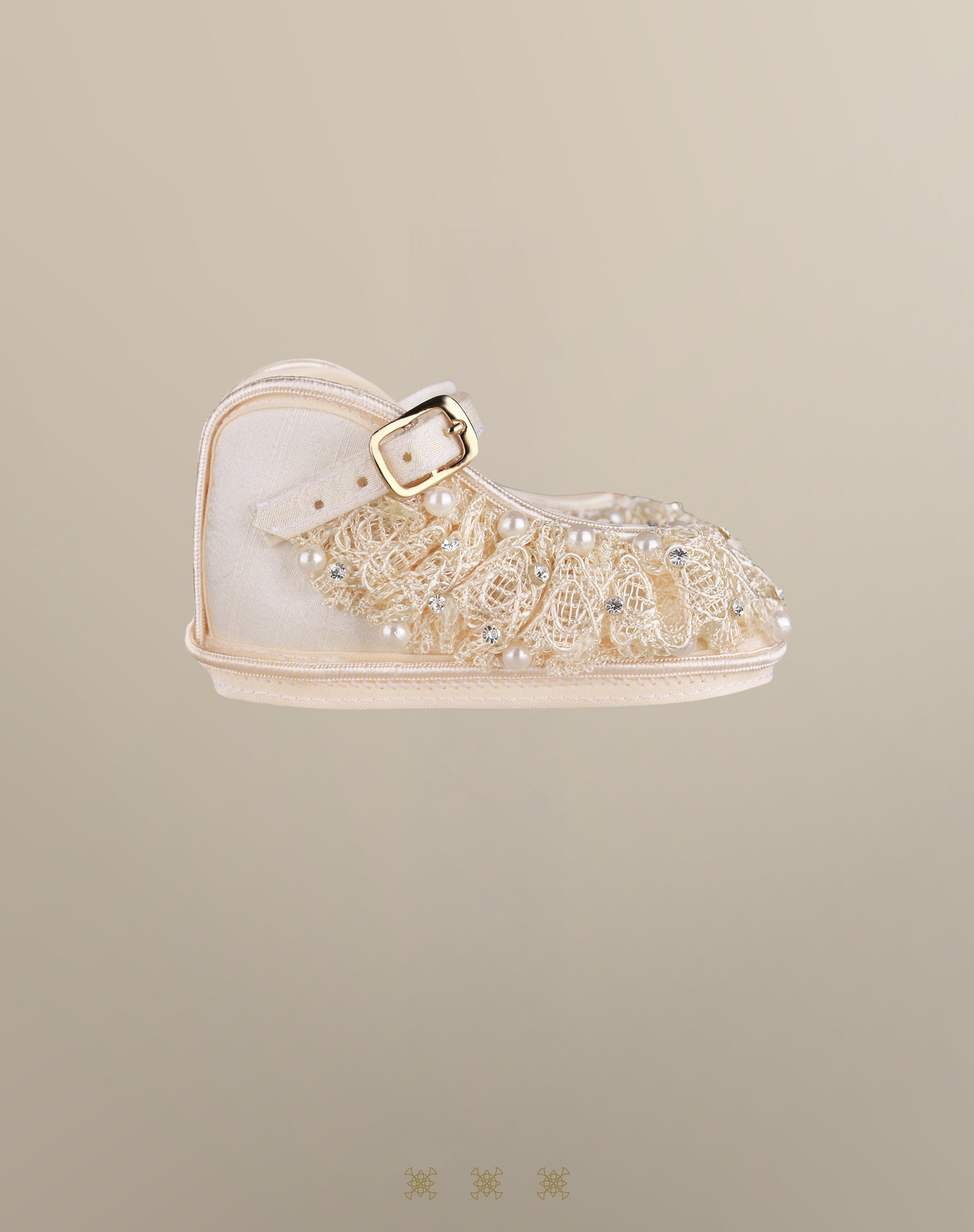 Zapato Infantil hueso tela 13-052