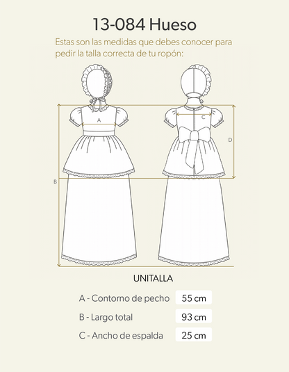 Ropón de bautizo de seda italiana 13-084