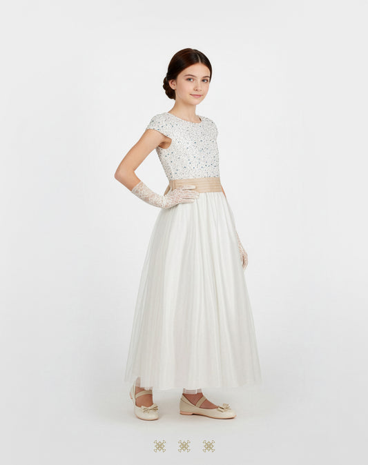 Vestido hueso / cajeta 16-056