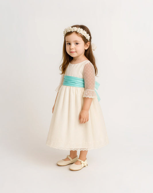 Vestido Infantil hueso 16-063
