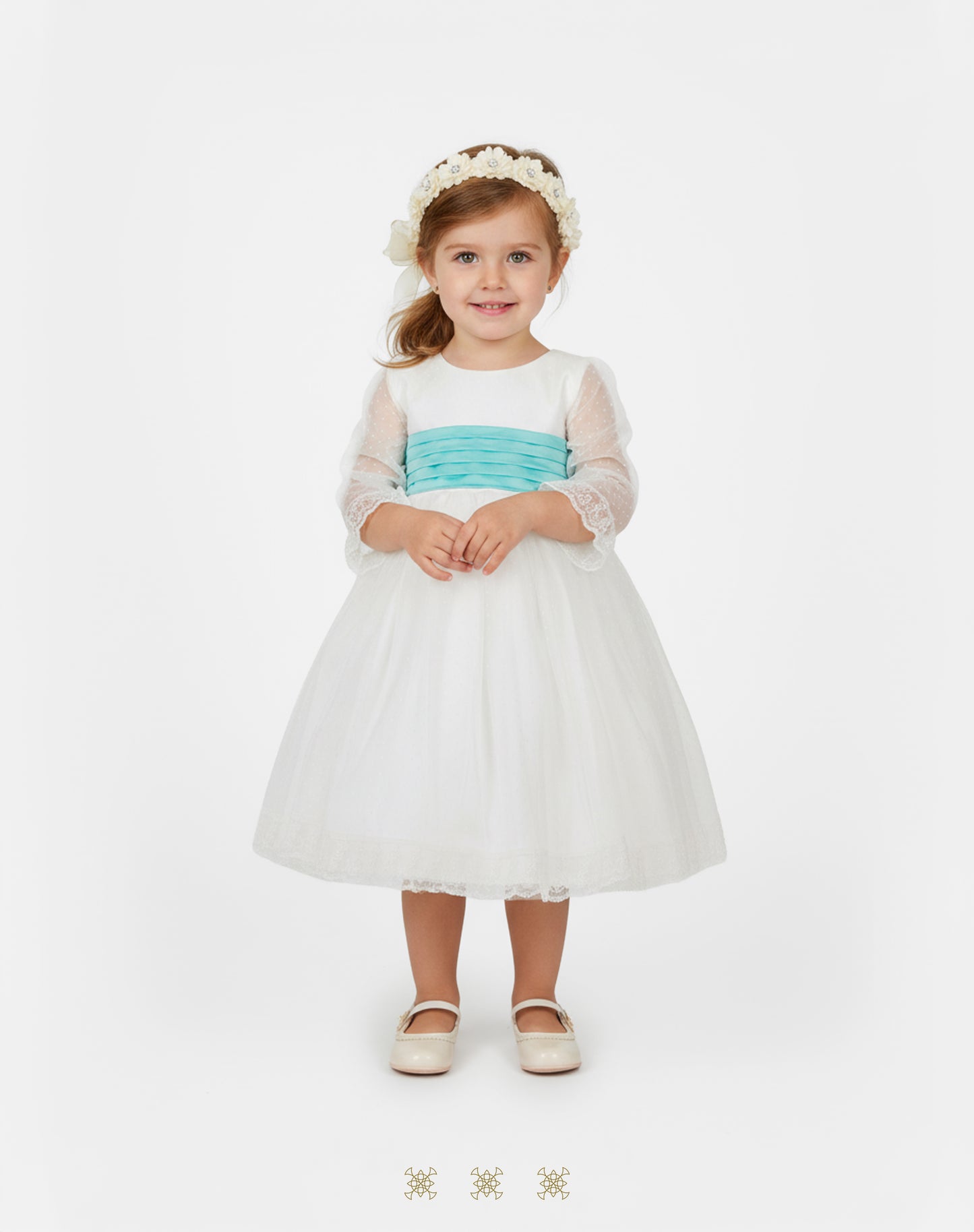 Vestido Infantil hueso 16-063