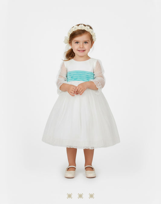 Vestido Infantil hueso 16-063