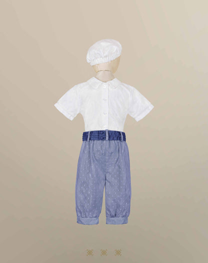 Coordinado hueso / azul 16-066