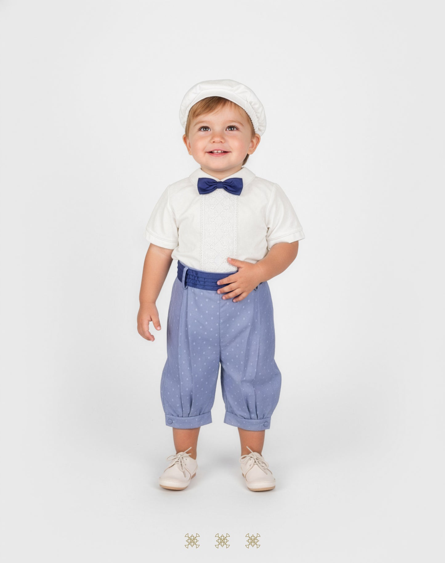 Coordinado hueso / azul 16-066